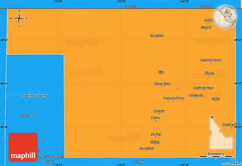 Political Simple Map of Boundary County