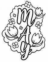 Coloring May Pages Printable Flower Garden Print Spring Activity Sheets  sketch template