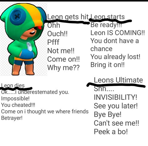 Leon voice lines idea : r/Brawlstars