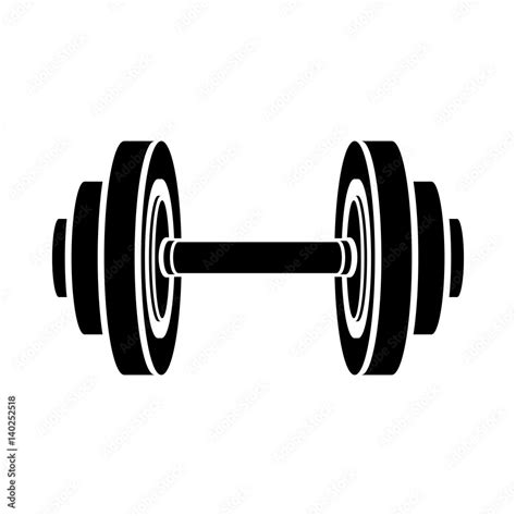 monochrome silhouette with dumbbell for training in gym vector ...