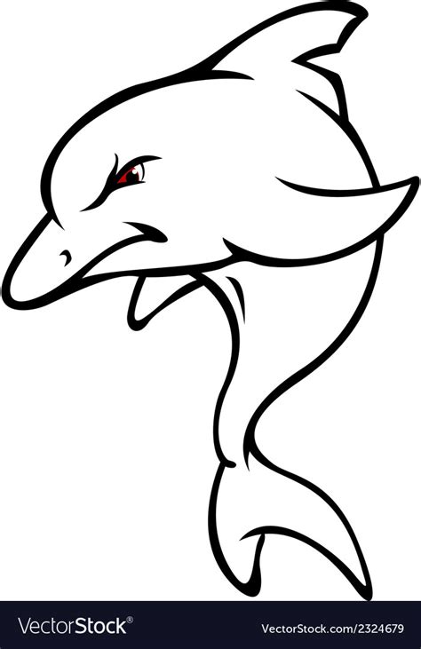 Angry dolphin sketch Royalty Free Vector Image