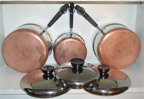 Vintage Revere Ware Copper Bottom 1 2 & 3 Qt Sauce Pan Pots w