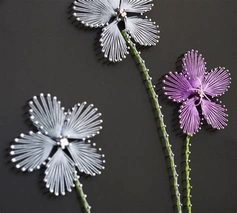 String Art Pattern three Flowers String Art DIY String Art Template String Art Patterns pattern ...