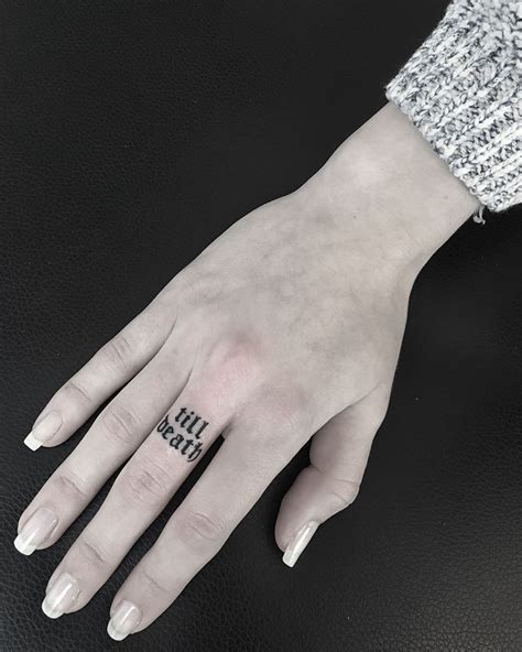 Till death finger tattoo - Tattoogrid.net