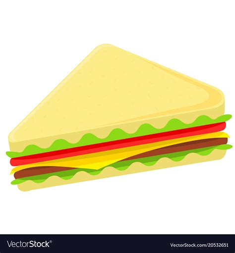 Colorful cartoon sandwich fast food Royalty Free Vector