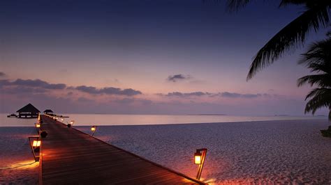 pier, beach, resort, tropical, sea, dusk | 1920x1080 Wallpaper - wallhaven.cc