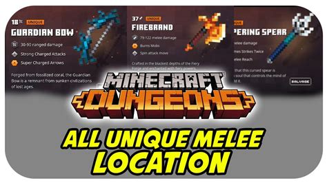 Where To Find The Best Unique Weapons |Minecraft Dungeons| - YouTube