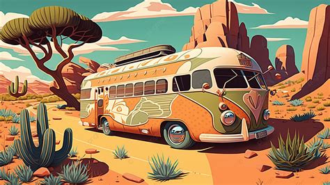 Tourist Bus Cartoon Illustration Background, Tour Bus, Cartoon Style, Cartoon Bus Background ...