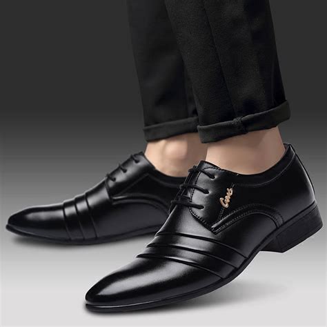 Men Lace Business Leather Shoes Casual Comfortable Wedding Shoe Male Suit Shoes - Walmart.com