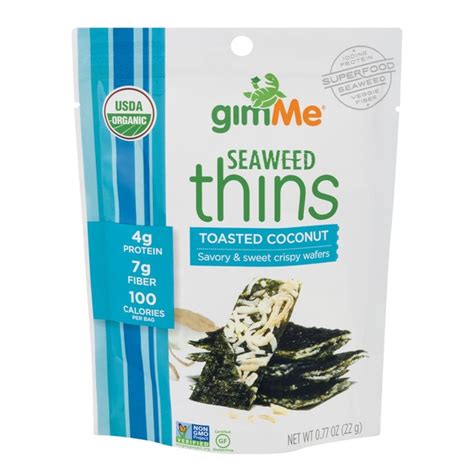 gimMe Seaweed Thins Toasted Coconut (0.77 oz) - Instacart