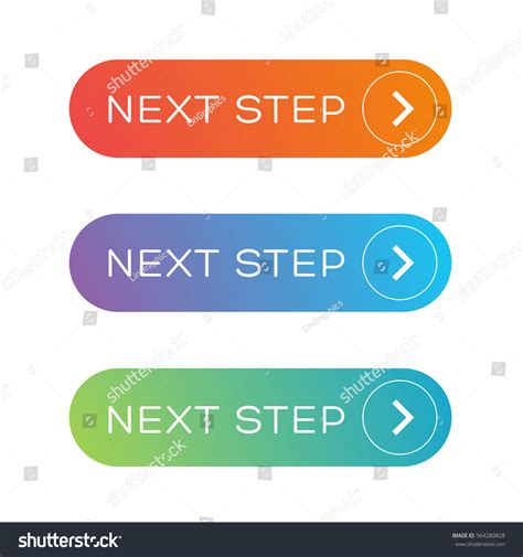 Next Step Colorful Button Set Stock Vector (Royalty Free) 564280828