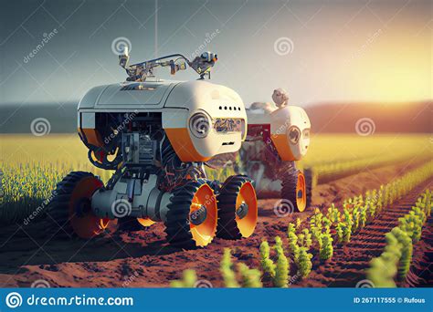 Smart Robotic Farmers Concept, Robot Farmers, Agriculture Technology, Farm Automation Stock ...