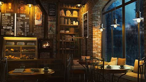 1920x1080px, 1080P Free download | Christmas Coffee Shop Ambience with Relaxing Fireplace Sounds ...