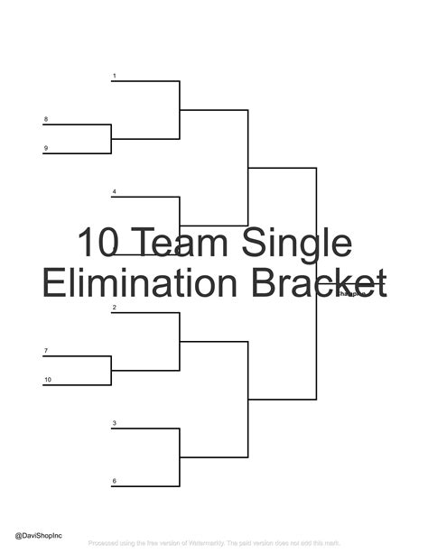 10-team Single And Double Elimination Playoff Brackets, 48% OFF