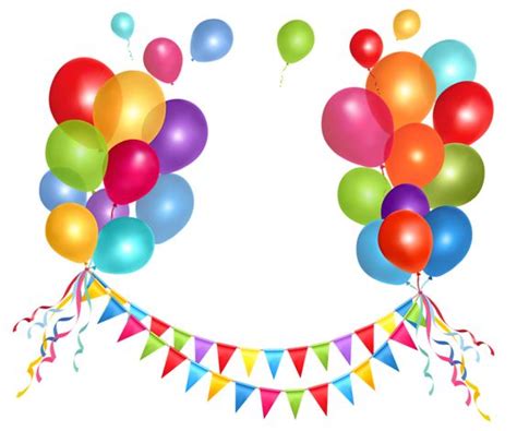 Transparent Party Streamer and Balloons PNG Clipart Picture | Birthday-Verjaardag Tubes ...