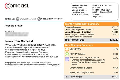 Comcast bill changes customer’s first name to “A—hole” | Ars Technica