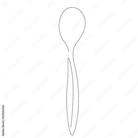 Spoon silhouette outline vector illustration Stock Vector | Adobe Stock