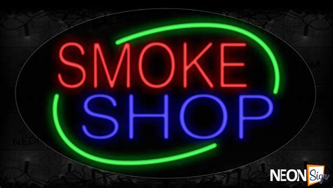 Smoke Shop With Curve Line Neon Sign | NeonSign.com