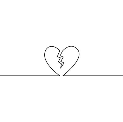 Continuous line drawing of Broken heart on white background. 9264703 Vector Art at Vecteezy