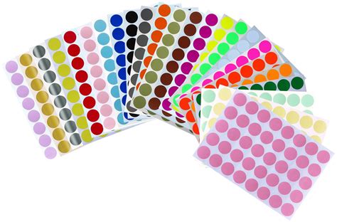 Colored dot Stickers 3/4" inch All Purpose Labels in 24 Assorted Colors ...