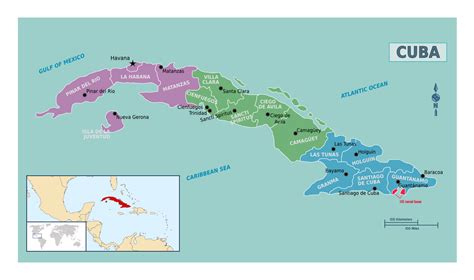 Detailed regions map of Cuba | Cuba | North America | Mapsland | Maps of the World