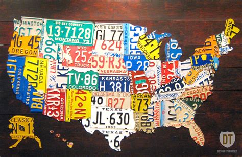 License Plate Map of the United States XL Size 60 X 40 USA Art - Etsy