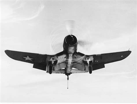 Asisbiz Vought F4U 1 Corsair VF-17 White 17F15 landing on CV 17 USS Bunker Hill July 1943-01