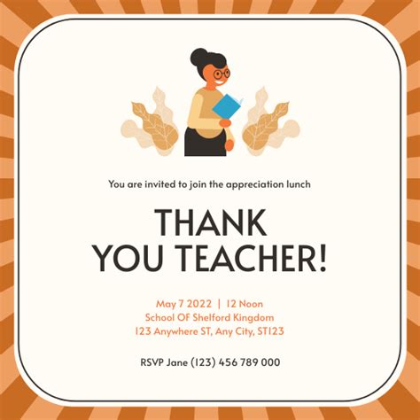 Teachers Day Invitation Card Templates | Onvacationswall.com