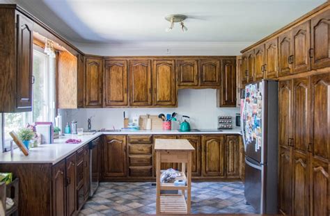 Restaining Oak Kitchen Cabinets Before And After | Besto Blog