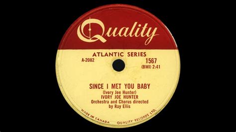 Ivory Joe Hunter: Since I Met You Baby (Quality 1567, 1956) - YouTube