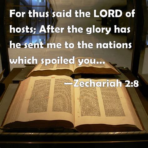 Zechariah 2:8 For thus said the LORD of hosts; After the glory has he sent me to the nations ...