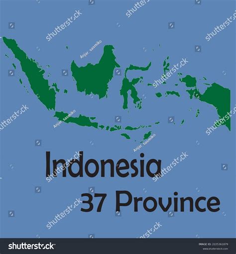 Indonesia 37 Provinces Map Blue Background Stock Vector (Royalty Free ...