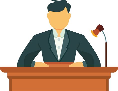 Witness in a witness stand flat style vector illustration, witness in court, witness in ...