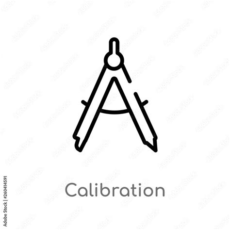 outline calibration vector icon. isolated black simple line element illustration from ...