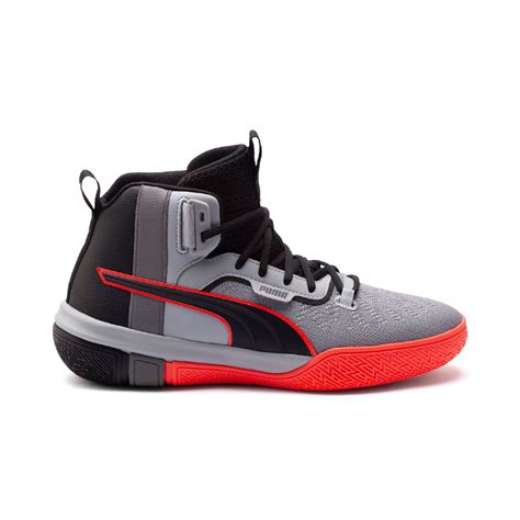 PUMA Men's Legacy Disrupt Puma Black/Red Blast Basketball Shoes ...