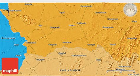 Political 3D Map of Guntakal