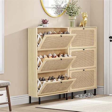 Bay Isle Home Rattan 18 Pair Shoe Storage Cabinet & Reviews | Wayfair