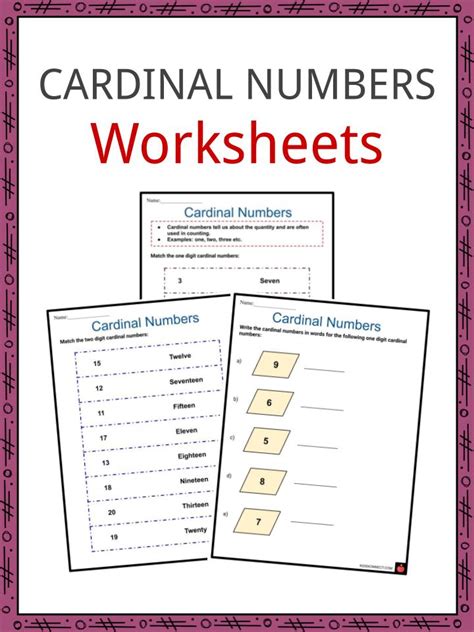 Cardinal Numbers Worksheets | What Are, Types, Summary & Examples