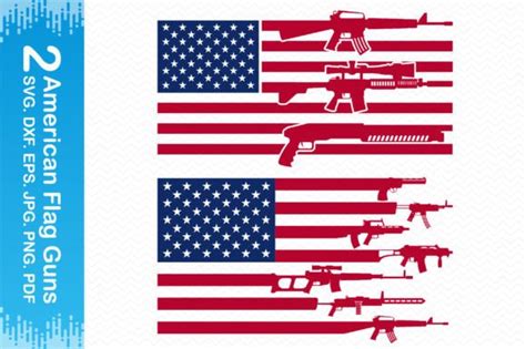 2 American Flag Guns Clipart Graphic by BlueFlex · Creative Fabrica