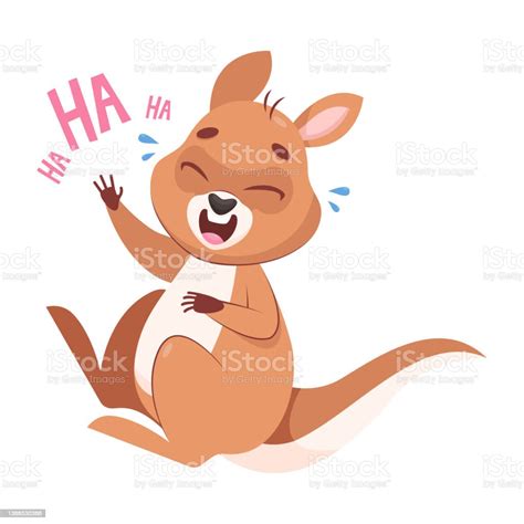 Happy Kangaroo Laughing Cartoon Vector Illustration Stock Illustration ...