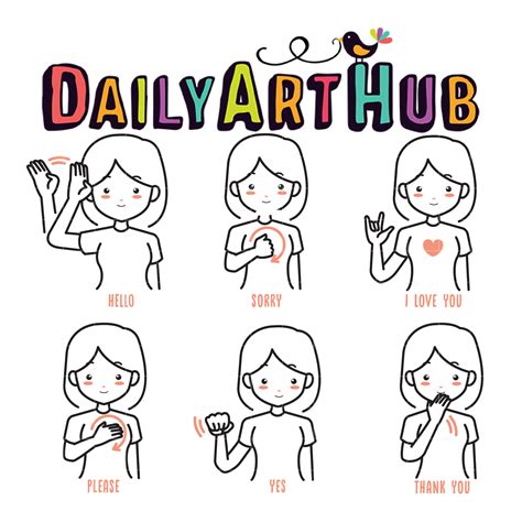 Basic Sign Language Clip Art Set – Daily Art Hub // Graphics, Alphabets ...