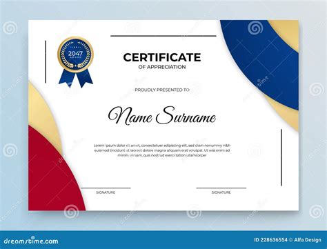 Certificate Template Blue and Gold. Modern Online Course, Diploma, Corporate Training ...