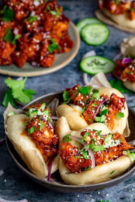 Korean Chicken Bao Buns | Asian recipes, Food photography, Cooking