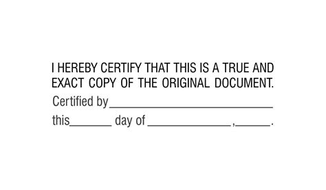 Certified True Exact Copy Original Document Stamp