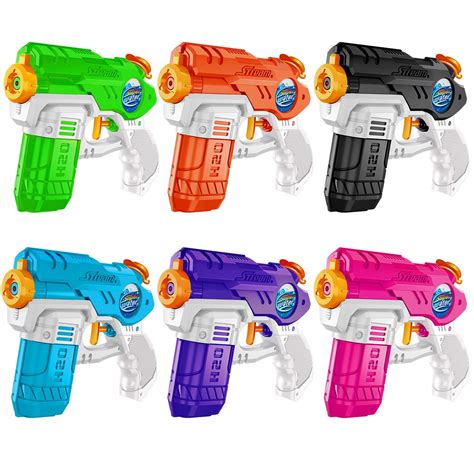 Buy Water s for Kids 6 Pack Squirt s Water Soaker Blaster 220CC Capacity 15-20 Feet Shooting ...