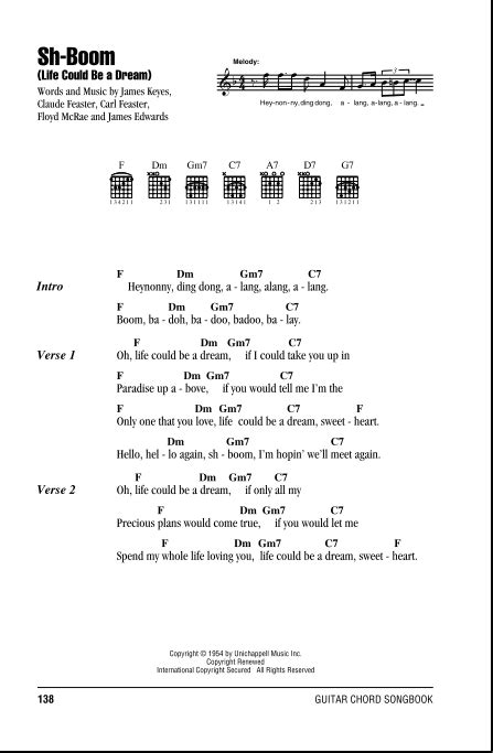 Sh-Boom (Life Could Be A Dream) - Guitar Chords/Lyrics | zZounds