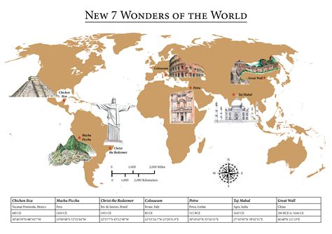 Map of the New Wonders of the World - designed by Miss Coco for RTatW