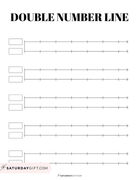 Double Number Line - 4 Cute & Free Printable Blank Worksheets