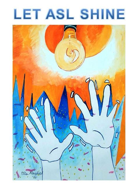 "Deaf Applause/Hands Wave," by Ellen Mansfield | Deaf art, Deaf culture, Learn sign language