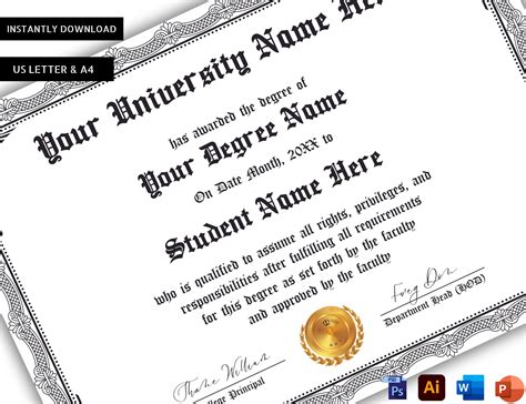 High School Diploma Template DIY Template for Home School - Etsy